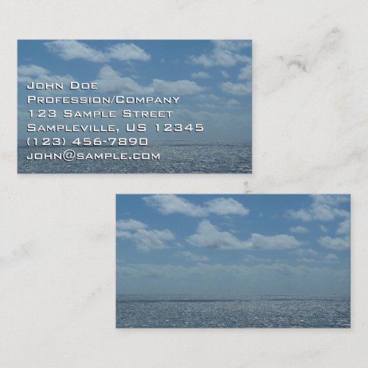 サニーシーカリブのブルー海 名刺 (正面/裏面)