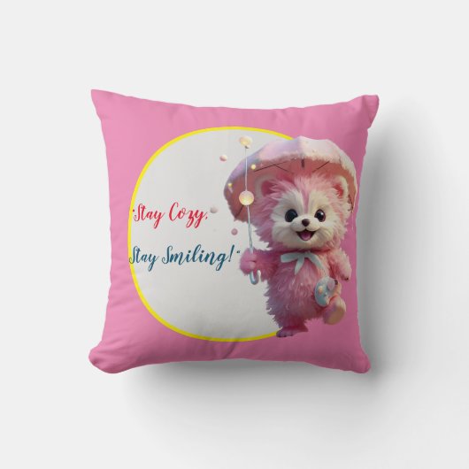 「サニースマイルの傘」 クッション (正面)