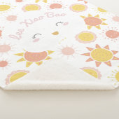 サニースマイルベビーガール子供部屋 パーソナライズされた シェルパブランケット (3/4)