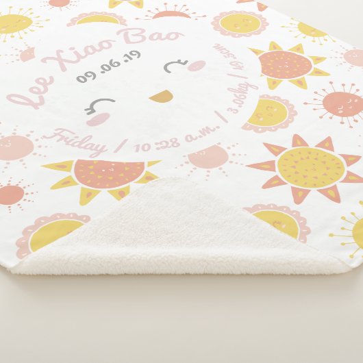 サニースマイルベビーガール誕生統計キープサケ シェルパブランケット (3/4)