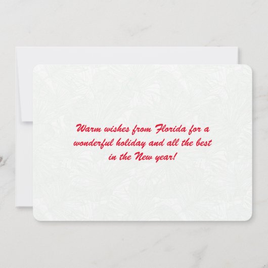 サニーセントオーガスティンフロリダからのメリークリスマス シーズンカード (裏面)