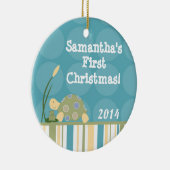 サニータートルポンドレイクパーソナライズされたネームオーナメント セラミックオーナメント (右)