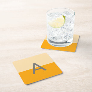 サニーダッフォディルイエローモノグラム スクエアペーパーコースター