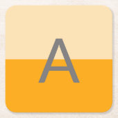 サニーダッフォディルイエローモノグラム スクエアペーパーコースター (正面)