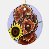 サニーチョコレートラブラドールOff-Leash Art™ セラミックオーナメント (左)