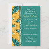 サニーティール(緑がかった色)金ゴールドスパークルブライダルシャワー招待 招待状 (裏面)