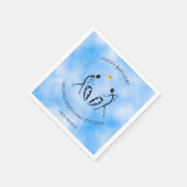 サニーデイお祝いシルエットダンサー誕生日 スタンダードカクテルナプキン (角)