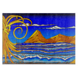 サニーデイアットザビーチウォーター絵を描カラー カッティングボード