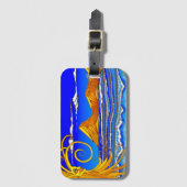 サニーデイアットザビーチウォーター絵を描カラー ラゲッジタグ (正面縦)