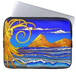 サニーデイアットザビーチウォーター絵を描カラー ラップトップスリーブ