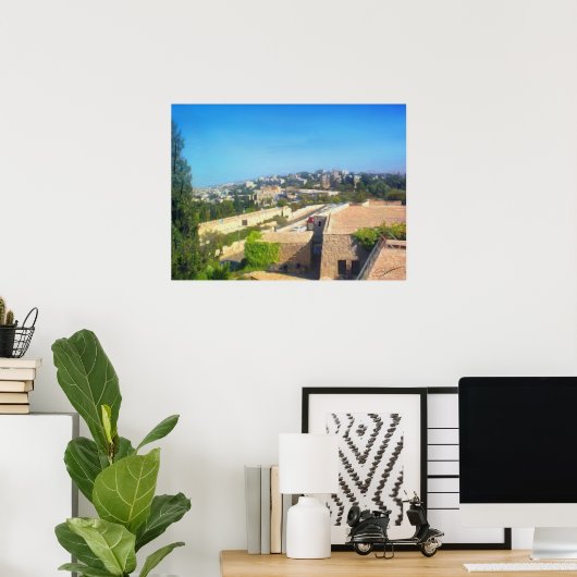 サニーデイイエミンモヘビューイェルイザレムイスラエル油 ポスター (ホームオフィス)