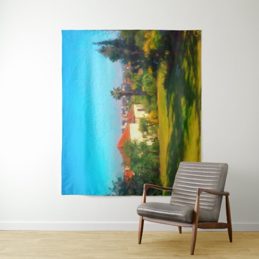 サニーデイイエメンMosheビュージェイサレムイスラエル油ポー タペストリー (インサイチュ)