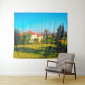 サニーデイイエメンMosheビュージェイサレムイスラエル油ポー タペストリー (インサイチュ(横))