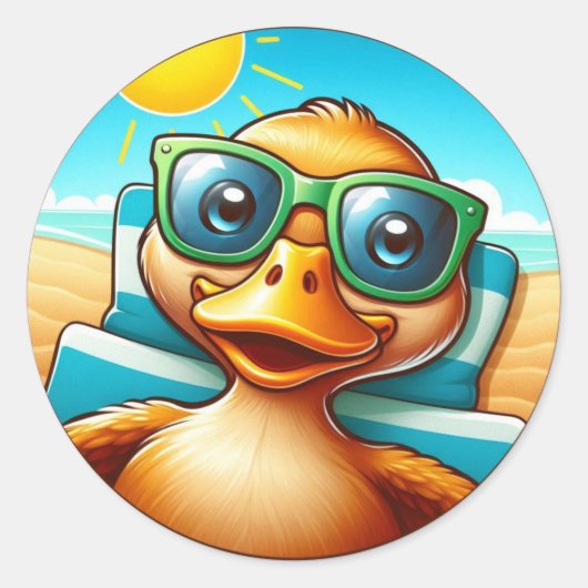 サニーデイサマーおもしろいオンビーチ ラウンドシール (正面)