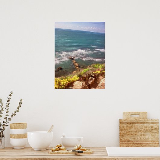 サニーデイシービーチイスラエルHerzlia油絵 ポスター (キッチン)