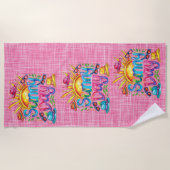 サニーデイピンク ビーチタオル (正面)