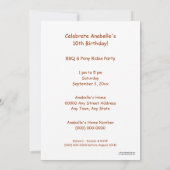 サニーデイレッドバーン-キッズパーティーまたはベビーシャワー 招待状 (裏面)