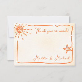 サニートロピカルハンドドロッドサンキューノートカード 招待状