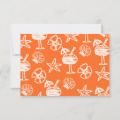 サニートロピカルハンドドロッドサンキューノートカード 招待状 (裏面)