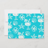 サニートロピカルハンドドローウェディングRSVP 招待状 (裏面)