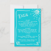 サニートロピカルハンドドロー結婚ド詳細情報 招待状 (正面)