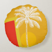 サニートロピカルパームツリーピロー ラウンドクッション (裏面)