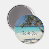 サニートロピカルビーチ海パラダイスサンキュー マグネット (正面/裏面)