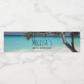 サニートロピカルビーチ海パラダイス誕生日 ペットボトルラベル (シングルラベル)