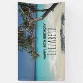 サニートロピカルビーチ海パラダイス誕生日 横断幕 (縦)