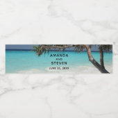 サニートロピカルビーチ海結婚パラダイスウォーター ペットボトルラベル (シングルラベル)