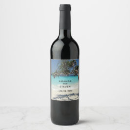 サニートロピカルビーチ海結婚パラダイス ワインラベル