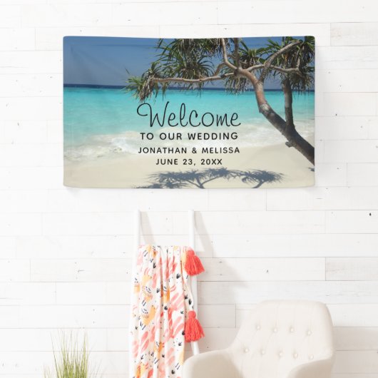 サニートロピカルビーチ海結婚パラダイス 横断幕 (インサイチュ)