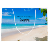 サニートロピカルビーチ誕生日 ラージペーパーバッグ (裏面)