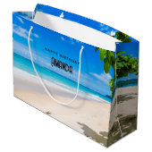 サニートロピカルビーチ誕生日 ラージペーパーバッグ (裏面アングル)