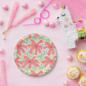 サニートロピカルフラワー紙プレート ペーパープレート (パーティー)