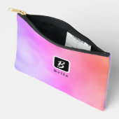 サニードリーミーパーソナライズされたピンク アクセサリーポーチ (見開き)