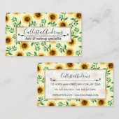 サニーネオンパステルイエローサンフラワーズ葉パターン 名刺 (正面/裏面)