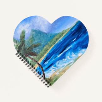 サニーハワイビーチ絵を描ズトロピカルパラダイスパーム ノートブック