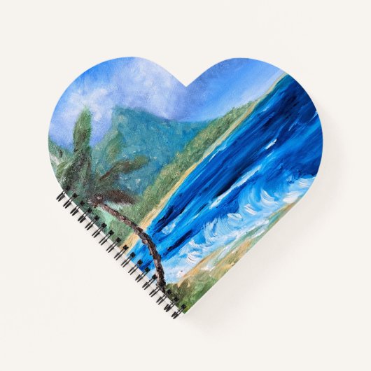 サニーハワイビーチ絵を描ズトロピカルパラダイスパーム ノートブック (正面)