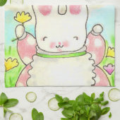 サニーバニー茶タオル キッチンタオル (折り畳み)