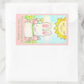 サニーバニー蔵書票 長方形シール (バッグ)