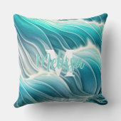 サニーパステル海ウェーブズモノグラム クッション (裏面)