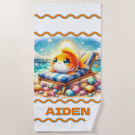 サニーパーソナライズされたサイドアップ：釣り好きな休暇 ビーチタオル