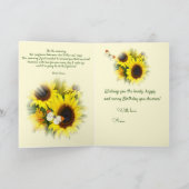 サニーパーソナライズされたサンフラワーカスタム文字誕生日 シーズンカード (内部)