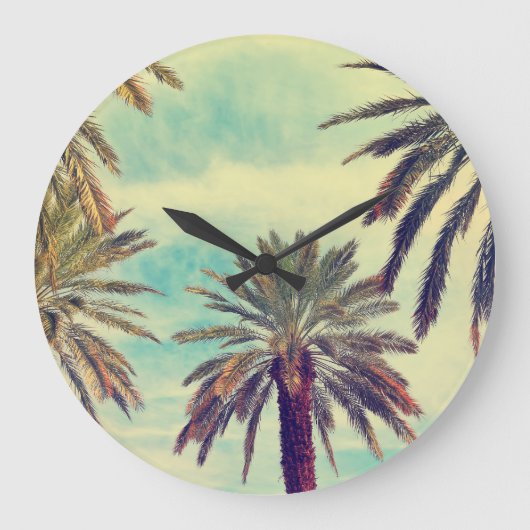 サニーパーム農園:栽培オアシス。 ラージ壁時計 (正面)
