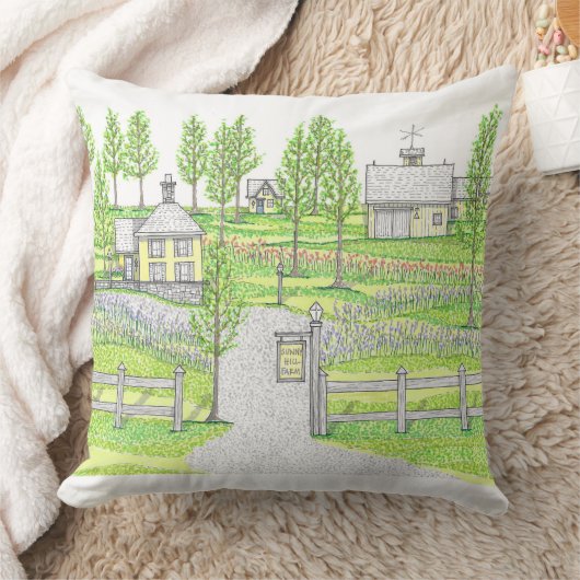 サニーヒルファームラージ装飾用クッションとイエロー クッション (ブランケット)