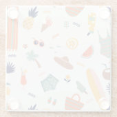 サニービーチおもしろいパターン ガラスコースター (裏面)