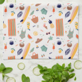 サニービーチおもしろいパターン キッチンタオル (折り畳み)