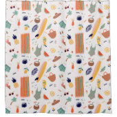 サニービーチおもしろいパターン シャワーカーテン (正面)