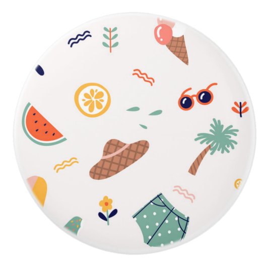 サニービーチおもしろいパターン セラミックノブ (正面)